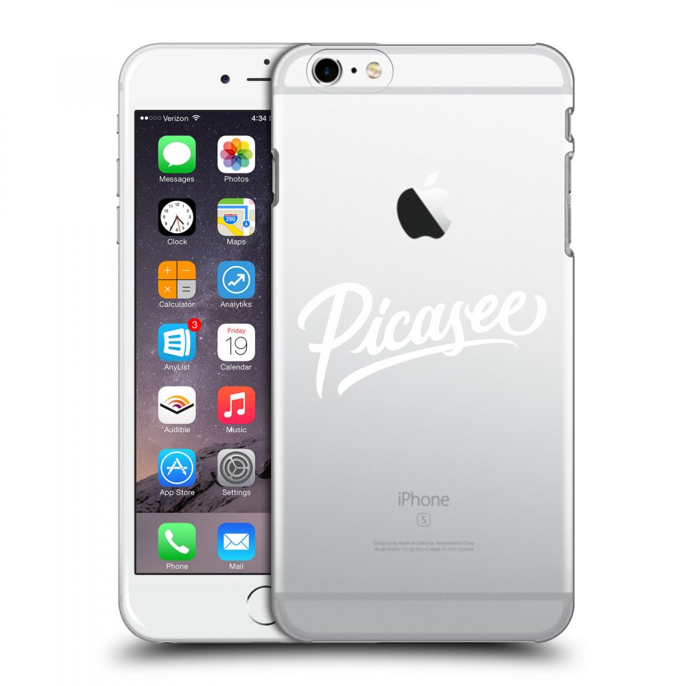 Picasee silikonowe przeźroczyste etui na Apple iPhone 6 Plus/6S Plus - Picasee - old logo - white