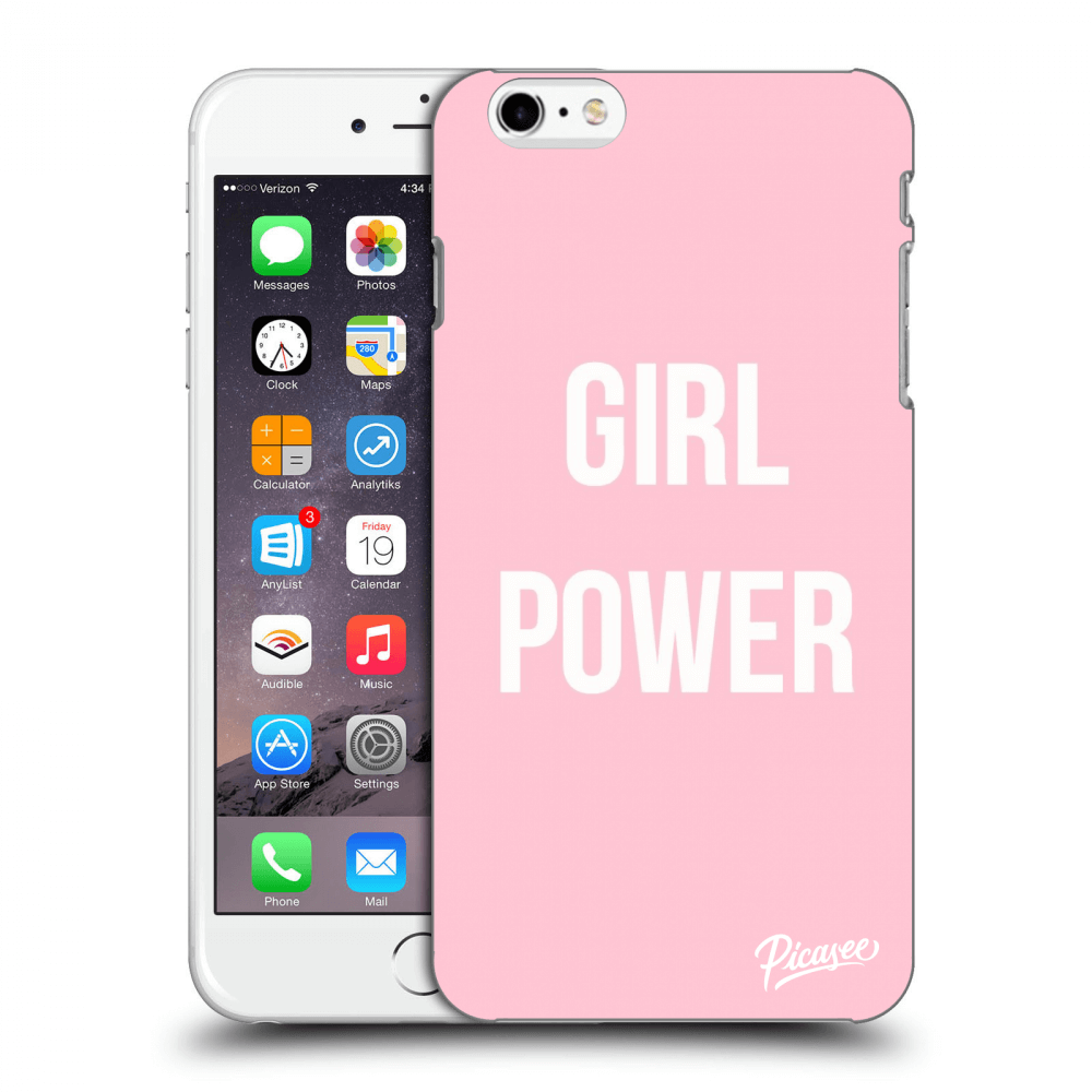 Picasee silikonowe czarne etui na Apple iPhone 6 Plus/6S Plus - Girl power
