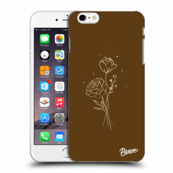 Picasee silikonowe przeźroczyste etui na Apple iPhone 6 Plus/6S Plus - Brown flowers