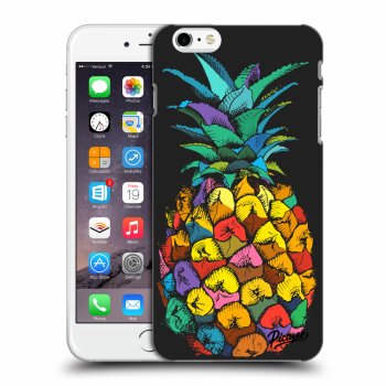 Picasee silikonowe czarne etui na Apple iPhone 6 Plus/6S Plus - Pineapple