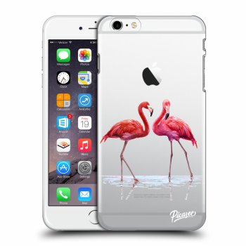 Picasee silikonowe przeźroczyste etui na Apple iPhone 6 Plus/6S Plus - Flamingos couple
