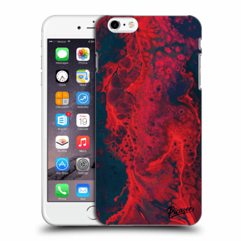 Picasee silikonowe czarne etui na Apple iPhone 6 Plus/6S Plus - Organic red