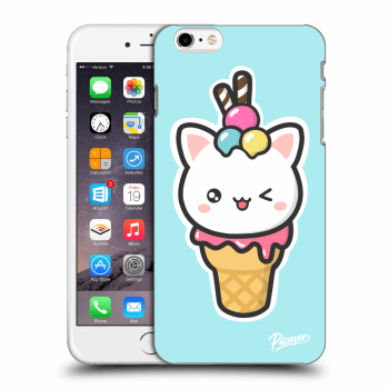 Picasee silikonowe przeźroczyste etui na Apple iPhone 6 Plus/6S Plus - Ice Cream Cat
