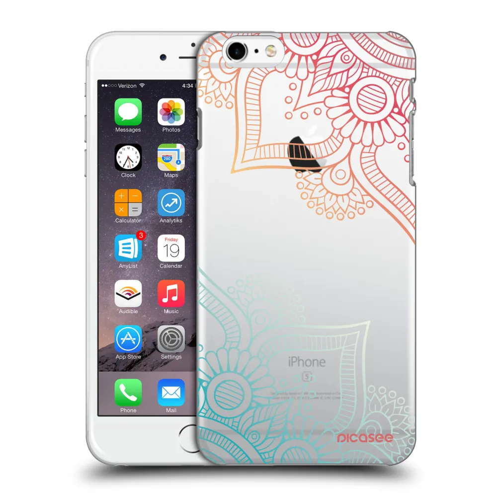 Picasee silikonowe przeźroczyste etui na Apple iPhone 6 Plus/6S Plus - Flowers pattern