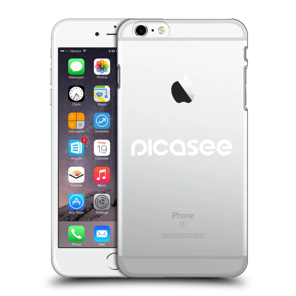 Picasee silikonowe przeźroczyste etui na Apple iPhone 6 Plus/6S Plus - Picasee - new logo - white