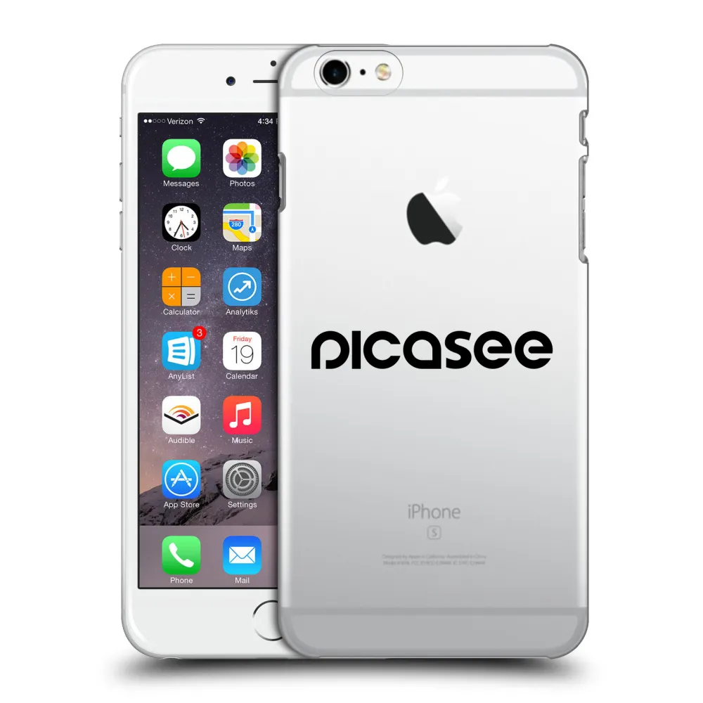 Picasee silikonowe przeźroczyste etui na Apple iPhone 6 Plus/6S Plus - Picasee - new logo - black