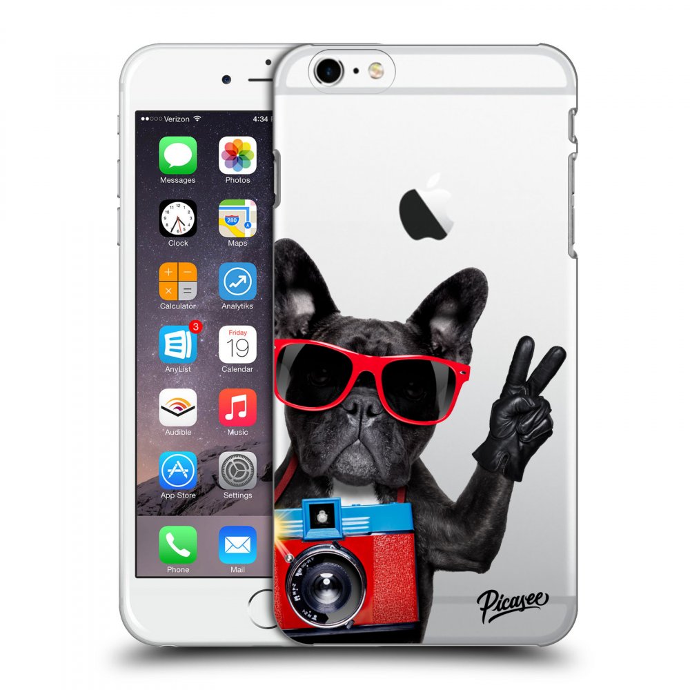 Picasee silikonowe przeźroczyste etui na Apple iPhone 6 Plus/6S Plus - French Bulldog