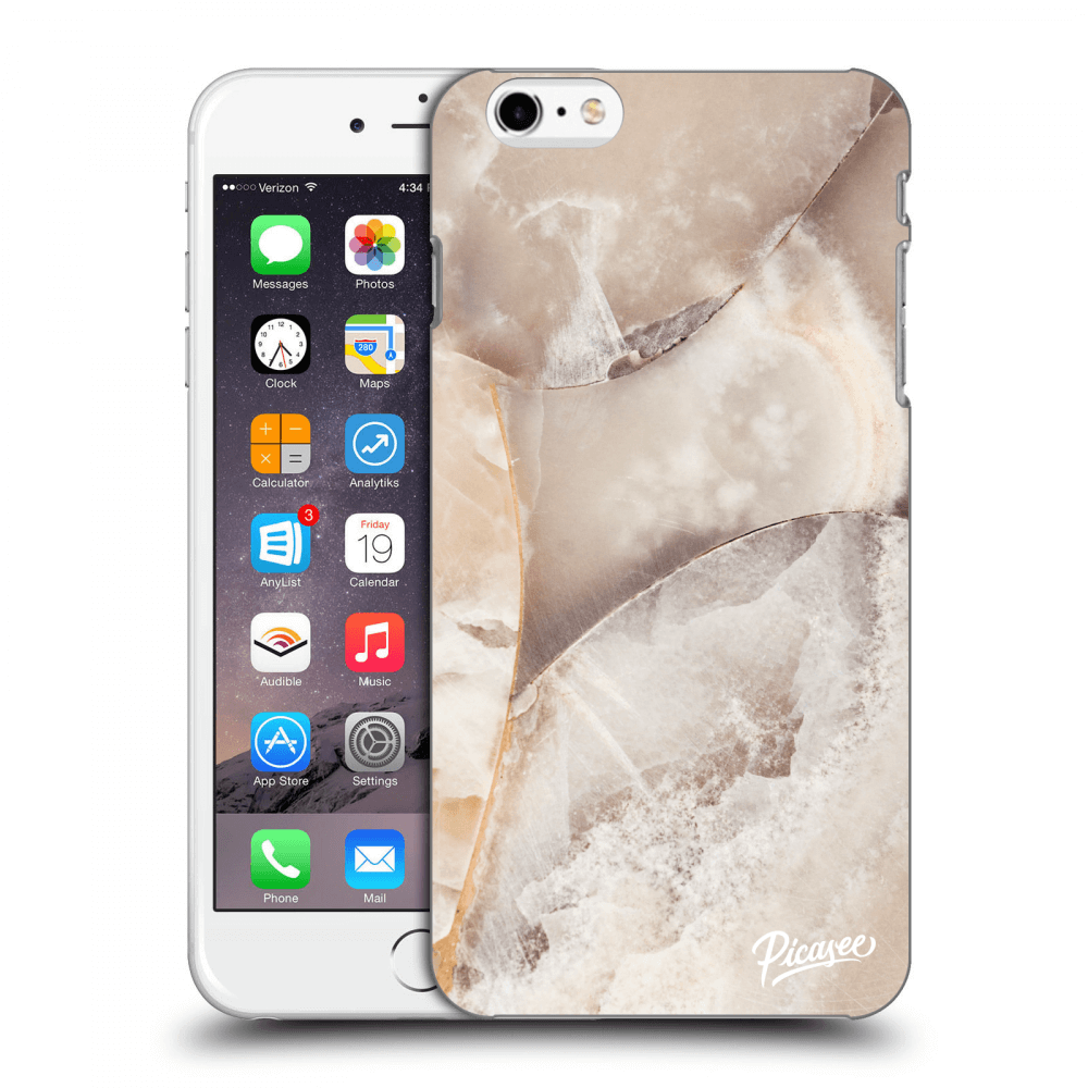 Picasee silikonowe przeźroczyste etui na Apple iPhone 6 Plus/6S Plus - Cream marble