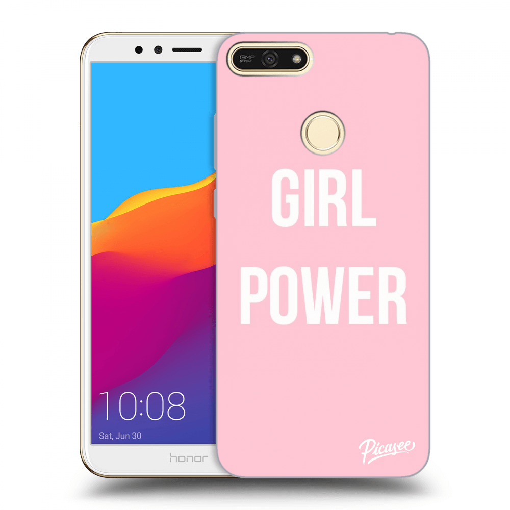 Picasee silikonowe przeźroczyste etui na Honor 7A - Girl power