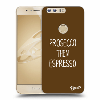 Picasee silikonowe przeźroczyste etui na Honor 8 - Prosecco then espresso