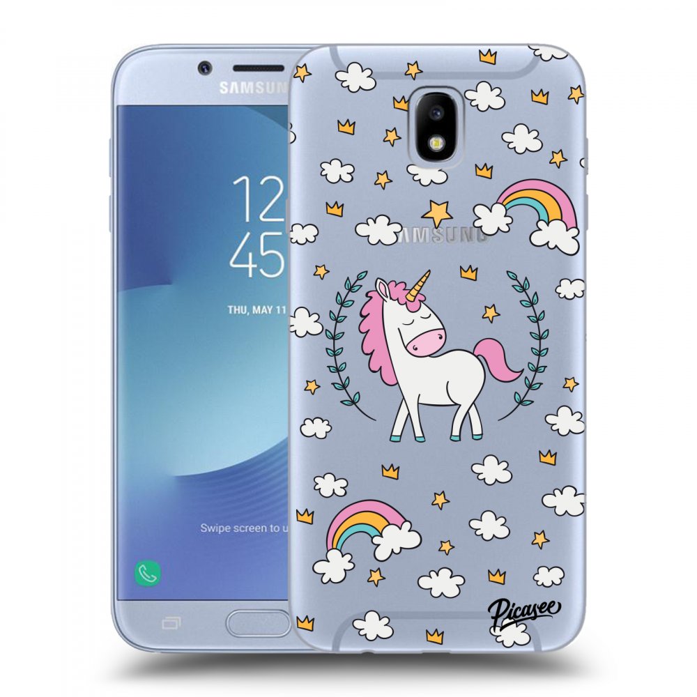 Picasee silikonowe przeźroczyste etui na Samsung Galaxy J7 2017 J730F - Unicorn star heaven