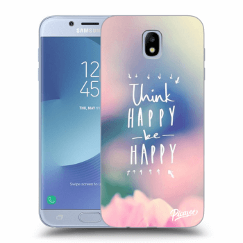 Picasee silikonowe przeźroczyste etui na Samsung Galaxy J7 2017 J730F - Think happy be happy