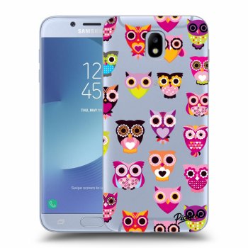 Picasee silikonowe przeźroczyste etui na Samsung Galaxy J7 2017 J730F - Owls