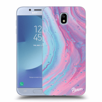 Picasee silikonowe przeźroczyste etui na Samsung Galaxy J7 2017 J730F - Pink liquid