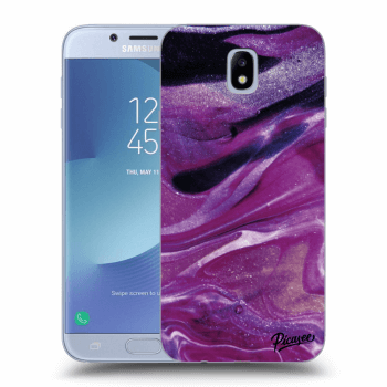 Picasee silikonowe przeźroczyste etui na Samsung Galaxy J7 2017 J730F - Purple glitter