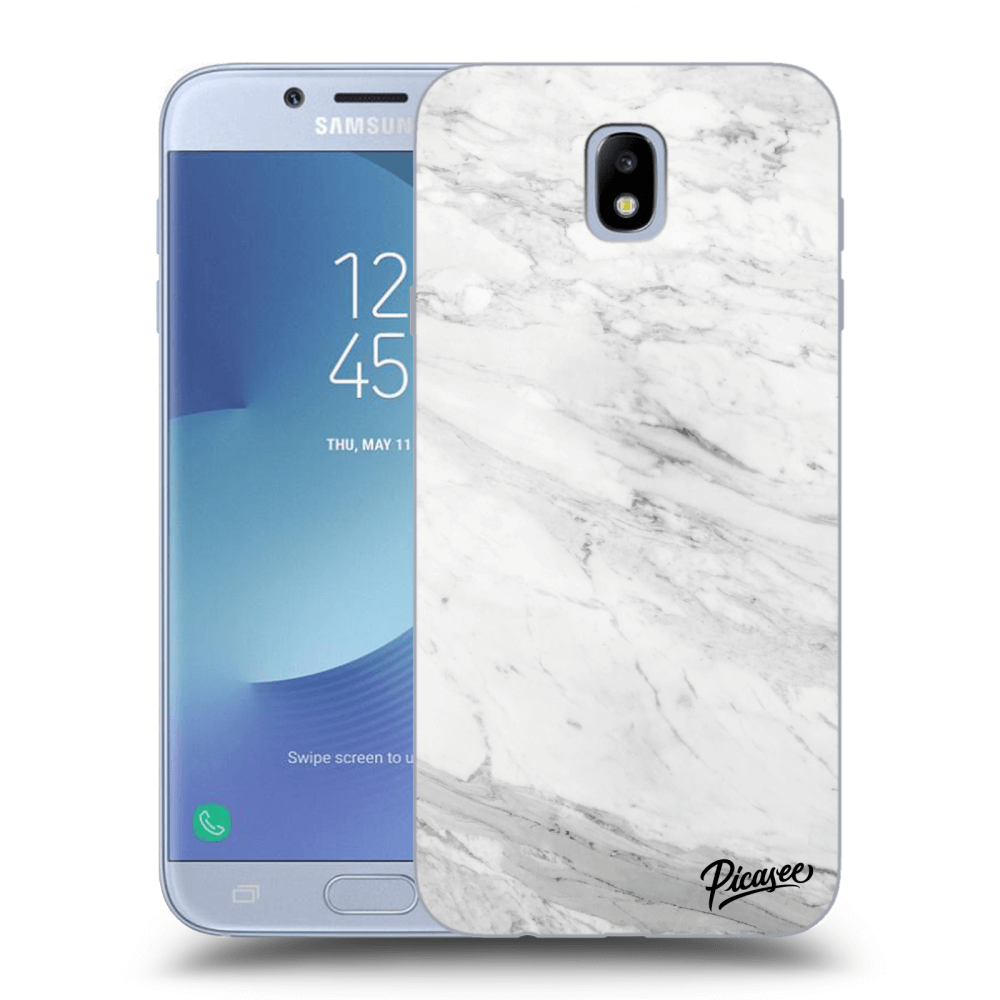 Picasee silikonowe przeźroczyste etui na Samsung Galaxy J7 2017 J730F - White marble