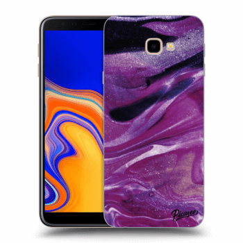 Picasee silikonowe przeźroczyste etui na Samsung Galaxy J4+ J415F - Purple glitter