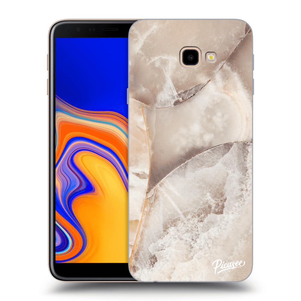 Picasee silikonowe przeźroczyste etui na Samsung Galaxy J4+ J415F - Cream marble