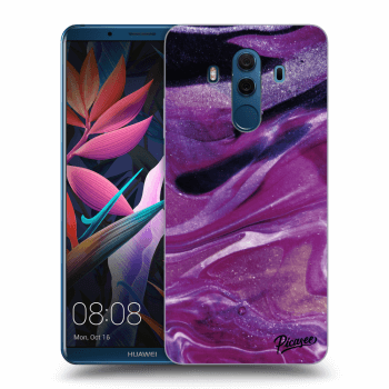Picasee silikonowe przeźroczyste etui na Huawei Mate 10 Pro - Purple glitter