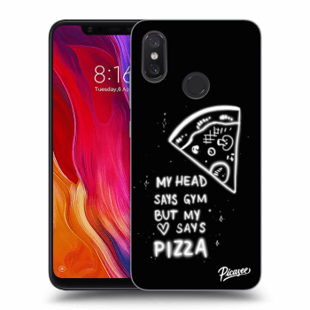 Picasee silikonowe czarne etui na Xiaomi Mi 8 - Pizza