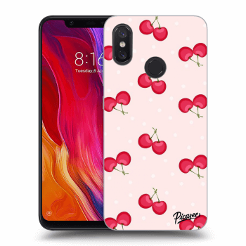 Picasee silikonowe czarne etui na Xiaomi Mi 8 - Cherries