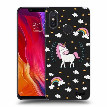 Picasee silikonowe czarne etui na Xiaomi Mi 8 - Unicorn star heaven