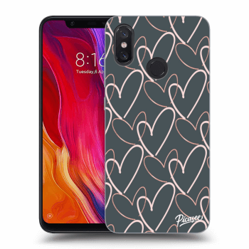 Picasee silikonowe czarne etui na Xiaomi Mi 8 - Lots of love