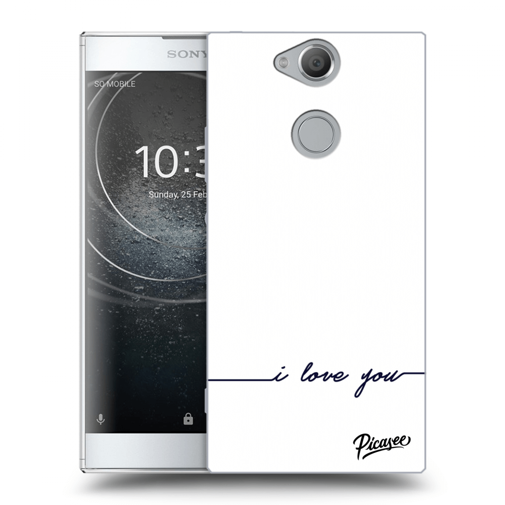 Picasee silikonowe przeźroczyste etui na Sony Xperia XA2 - I love you