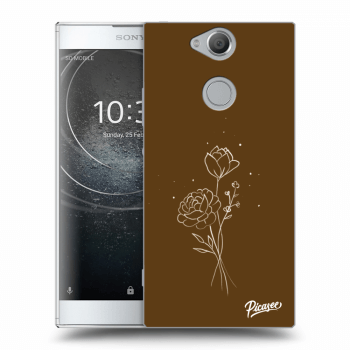 Picasee silikonowe przeźroczyste etui na Sony Xperia XA2 - Brown flowers