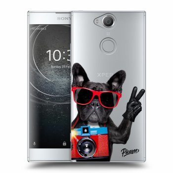 Picasee silikonowe przeźroczyste etui na Sony Xperia XA2 - French Bulldog