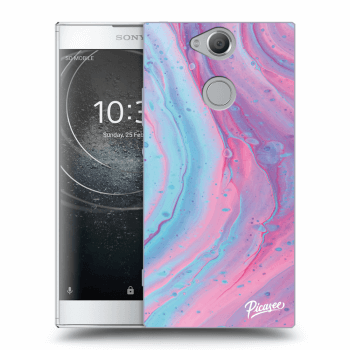Picasee silikonowe przeźroczyste etui na Sony Xperia XA2 - Pink liquid