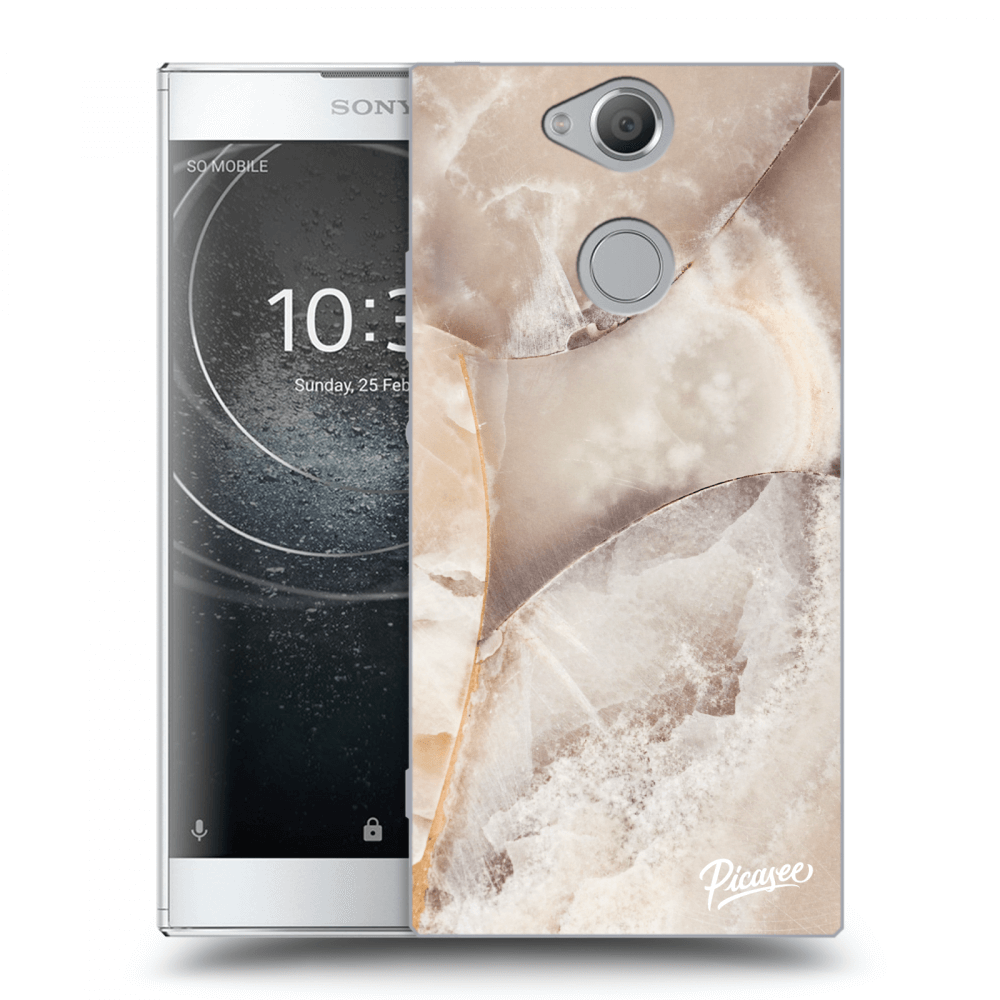 Picasee silikonowe przeźroczyste etui na Sony Xperia XA2 - Cream marble