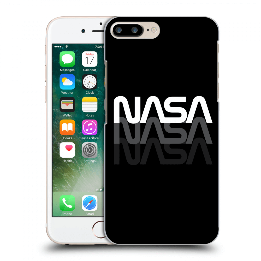 Picasee silikonowe czarne etui na Apple iPhone 7 Plus - NASA Triple