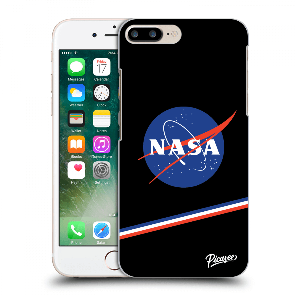 Picasee silikonowe czarne etui na Apple iPhone 7 Plus - NASA Original