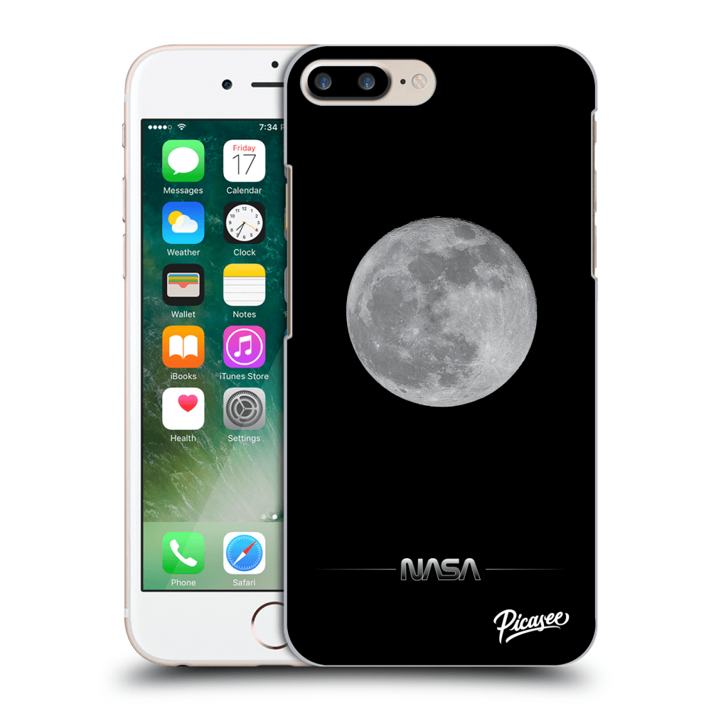 Picasee silikonowe przeźroczyste etui na Apple iPhone 7 Plus - Moon Minimal