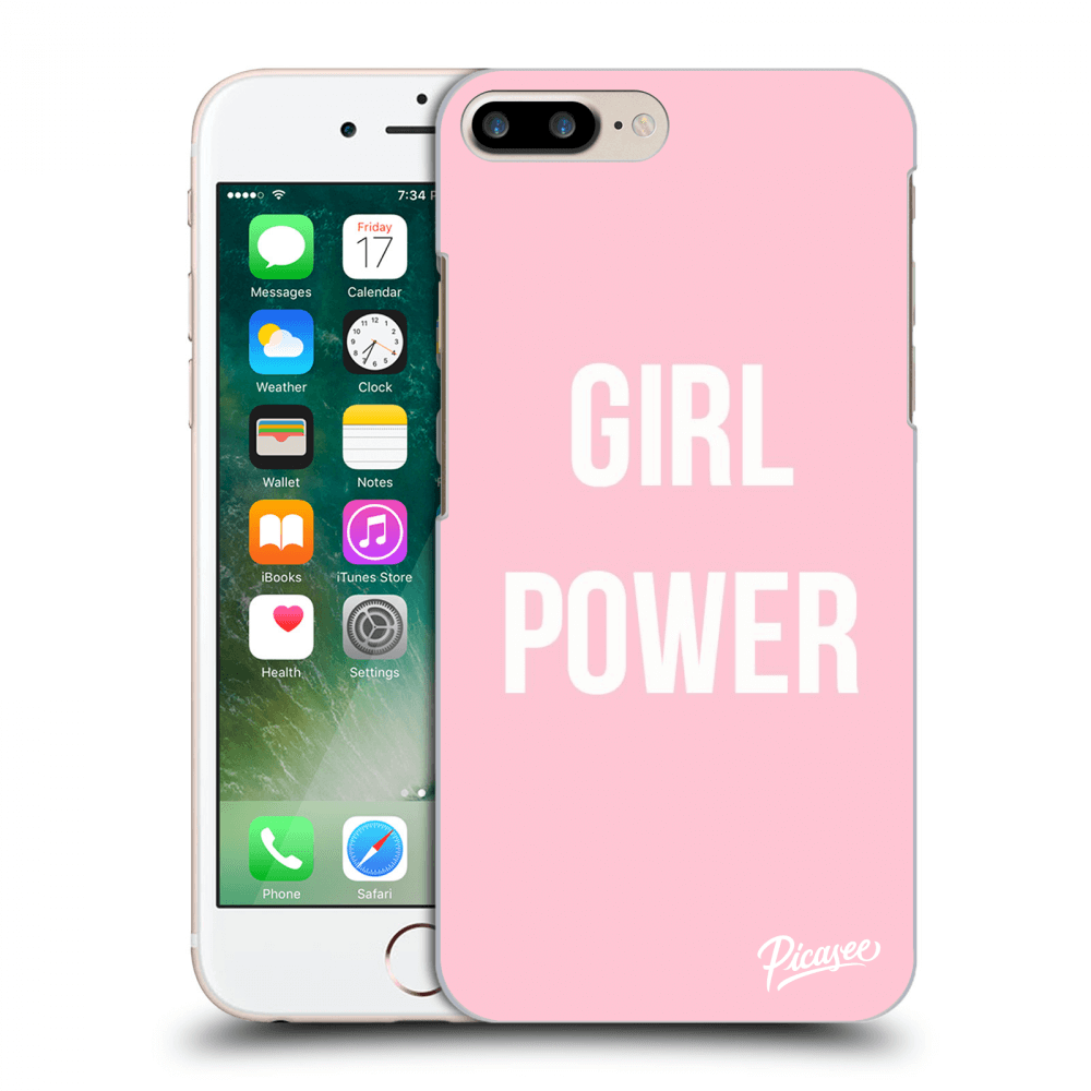 Picasee silikonowe czarne etui na Apple iPhone 7 Plus - Girl power