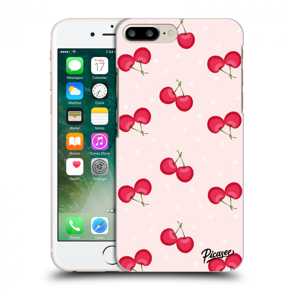 Picasee silikonowe przeźroczyste etui na Apple iPhone 7 Plus - Cherries