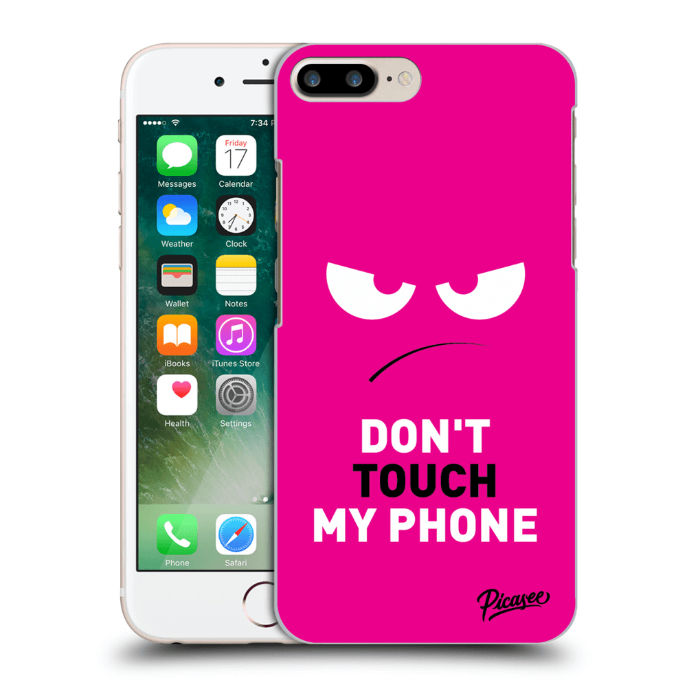 Picasee silikonowe czarne etui na Apple iPhone 7 Plus - Angry Eyes - Pink