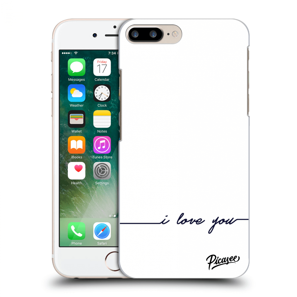 Picasee silikonowe przeźroczyste etui na Apple iPhone 7 Plus - I love you