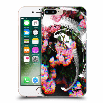 Picasee silikonowe przeźroczyste etui na Apple iPhone 7 Plus - Rosebush white