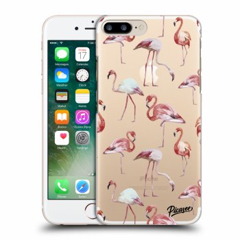 Picasee silikonowe przeźroczyste etui na Apple iPhone 7 Plus - Flamingos