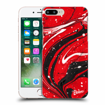 Picasee silikonowe przeźroczyste etui na Apple iPhone 7 Plus - Red black