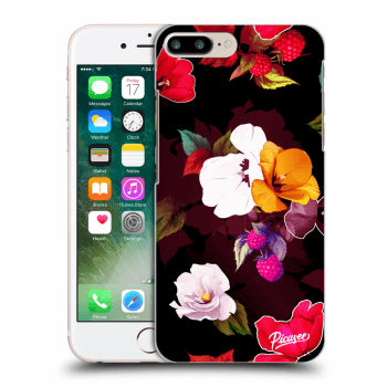 Picasee silikonowe czarne etui na Apple iPhone 7 Plus - Flowers and Berries