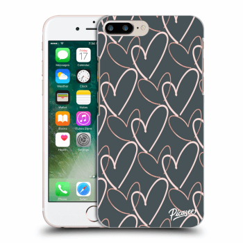 Picasee silikonowe czarne etui na Apple iPhone 7 Plus - Lots of love