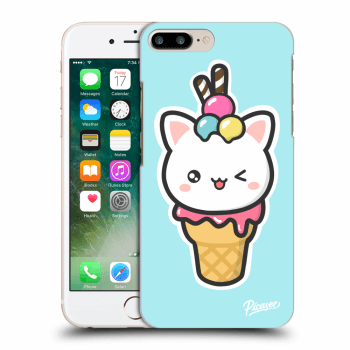 Picasee silikonowe przeźroczyste etui na Apple iPhone 7 Plus - Ice Cream Cat