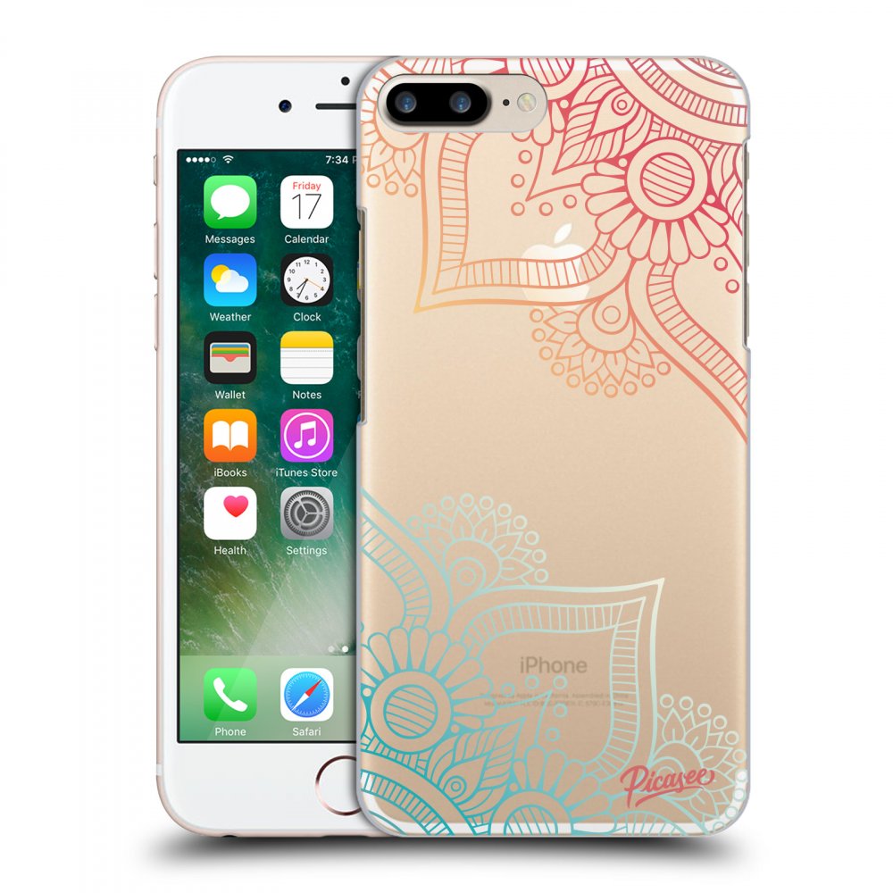 Picasee silikonowe przeźroczyste etui na Apple iPhone 7 Plus - Flowers pattern