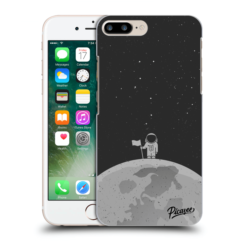 Picasee silikonowe czarne etui na Apple iPhone 7 Plus - Astronaut