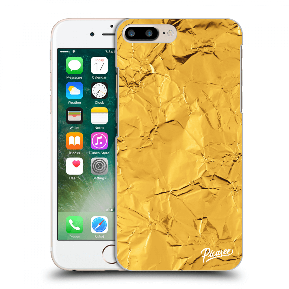 Picasee silikonowe przeźroczyste etui na Apple iPhone 7 Plus - Gold