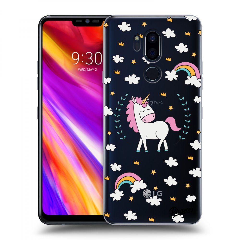 Picasee silikonowe przeźroczyste etui na LG G7 ThinQ - Unicorn star heaven