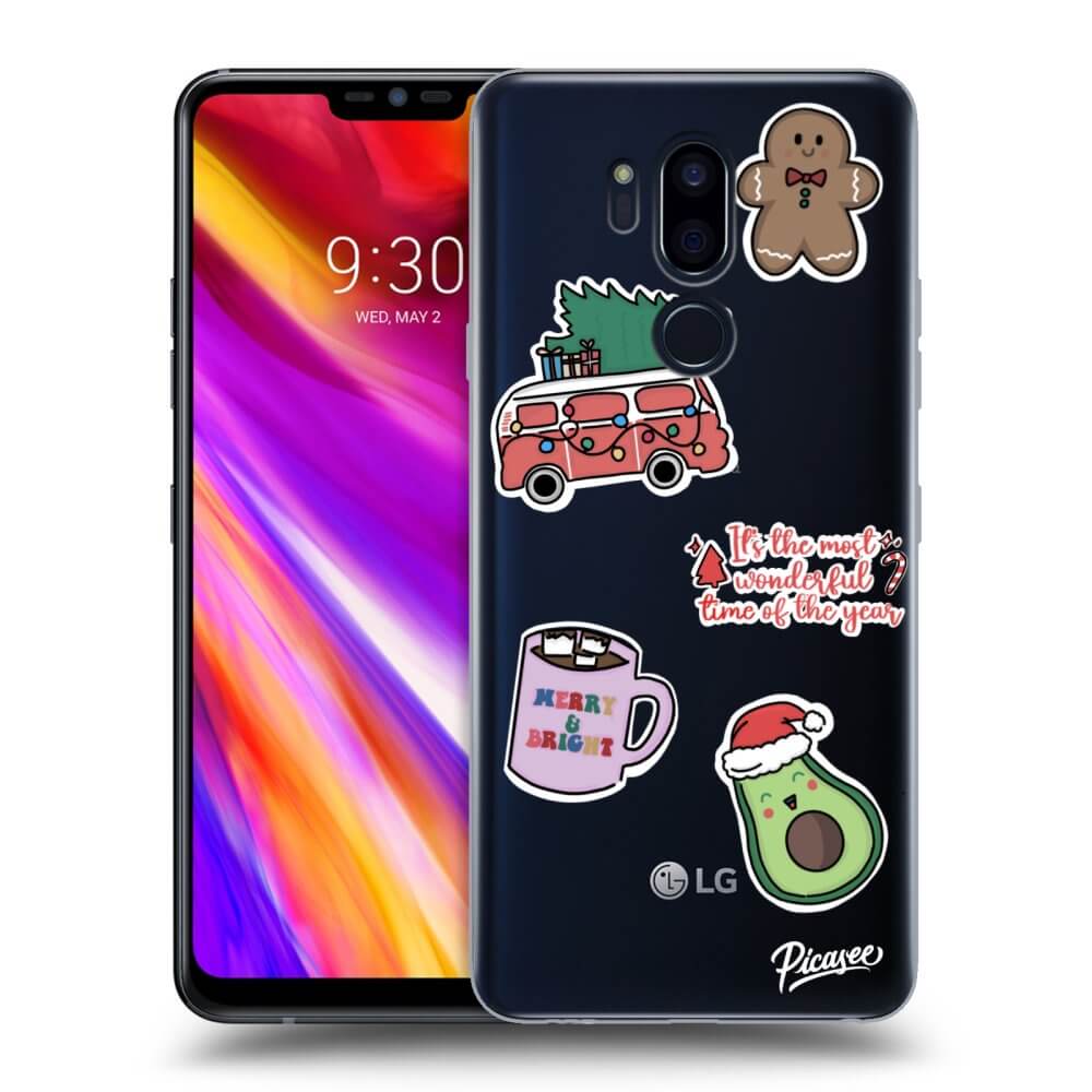 Picasee silikonowe przeźroczyste etui na LG G7 ThinQ - Christmas Stickers